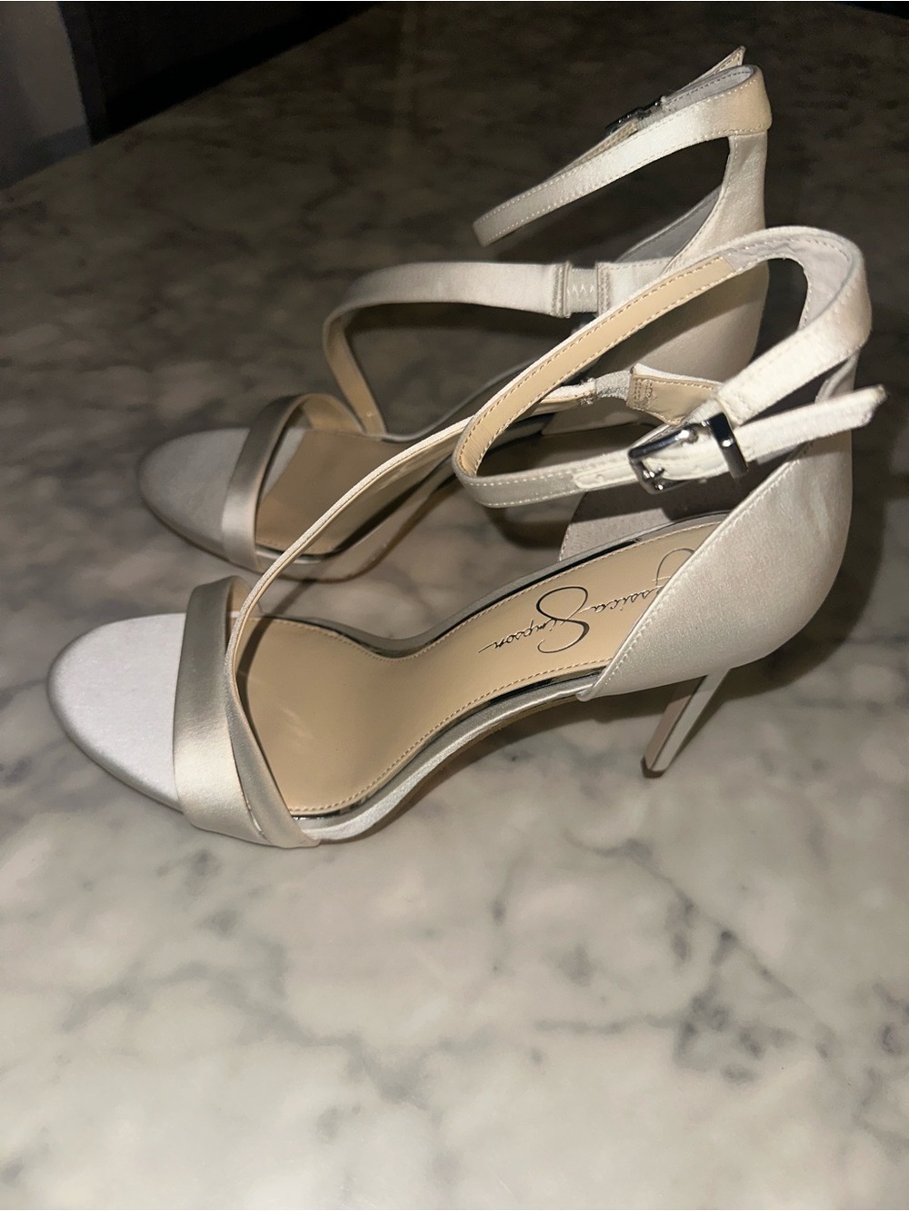 Jessica Simpson Women's Ankle-Strap wedding Heeled Sandals Ivory size 12 - Picture 3 of 6